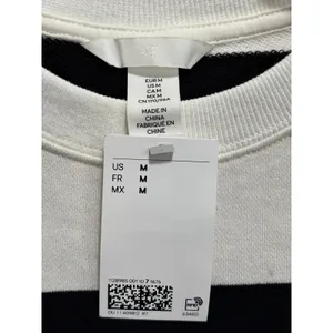 H&M Striped Oversized Knit Sweater Size M Long Sleeve Black/White Crew‎ EUC thumbnail 2