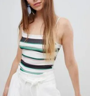 ASOS Square Neck Top / Ribbed Bodysuit thumbnail 3