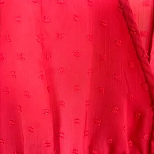 For Love & Lemons Coral Clip Dot Ruffle Mini Dress Deep V-Neck Long Sleeve Small thumbnail 9
