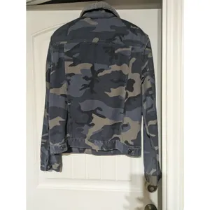 American Vintage Mens Camo Pockets Long Sleeve Collared Trucker Jacket Size L thumbnail 10