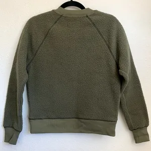 NEW Everlane The‎ Renew Teddy Fleece Sweatshirt in Green thumbnail 3