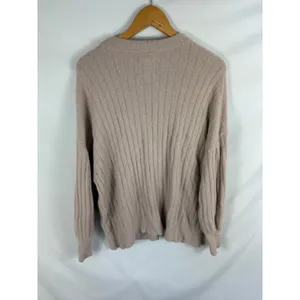 Aerie Fuzzy Thick Ribbed Blush Pink Sweater Size Medium thumbnail 4