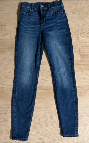 American Eagle Outfitters Curvy Hi-Rise Women's Blue Jeans thumbnail 1
