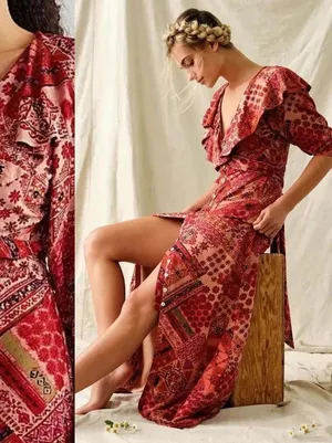 Free People Lennon Dress in Red Size Small NWT $168 thumbnail 3