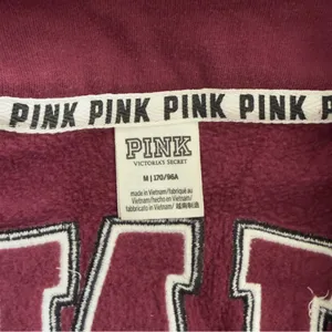 Pink Victoria's Secret Maroon Fleece Quarter Zip Size M thumbnail 6