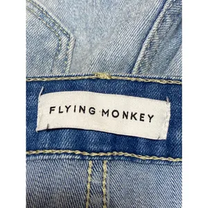 Flying Monkey Women's Blue Distressed Raw Hem Crop Straight Denim Jeans Size 26 thumbnail 3