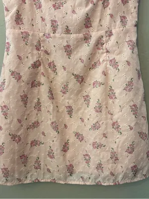 Princess Polly light pink floral eyelet sleeveless ruffle strap sundress size 6 thumbnail 7