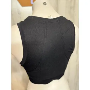 Bozzolo Black Crop Top Womens Medium Ribbed Athletic Tank Sleeveless Stretch thumbnail 3