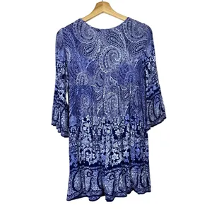 Patrons Of Peace Boho Floral Cold Shoulder Flare Sleeve Mini Dress‎ XS Crochet thumbnail 2