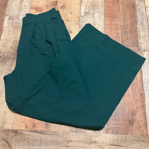 Loft Womens Emerald Green Wide Leg High Waisted Pleated Poplin Pants Sz 2 Preppy thumbnail 2