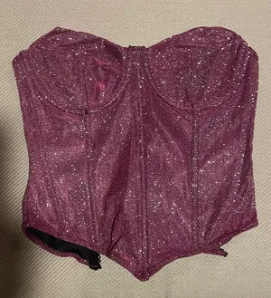 Bustier Glitter And Mesh Top Purple thumbnail 1