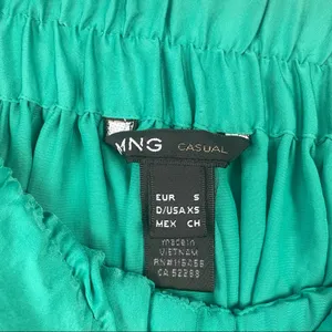 Mango CASUAL Maxi Skirt Green Satin Polyester Floor Length Elastic Waist XS thumbnail 11