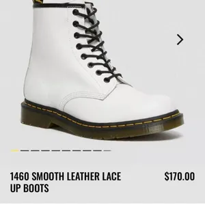 Dr. Martens White Smooth Leather Boots thumbnail 2