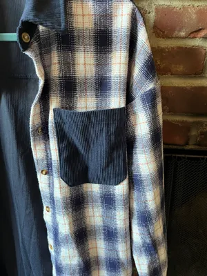 Amazon Navy Contrast Shacket thumbnail 5