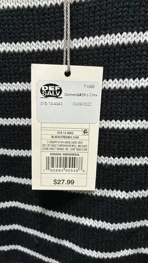 a new day Black and White Striped Crew Neck Sweater thumbnail 3