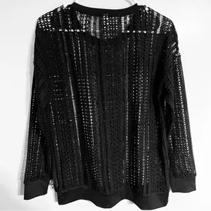 Women's Fabletics Open Knit Sheer Cut Out‎ Long Sleeve Cover Up Top Size Small thumbnail 9