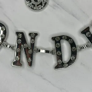 Von Dutch Rhinestone Letter Chain Belt OS ✨ thumbnail 6