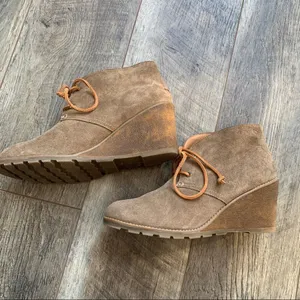 Sperry Celeste Prow Tan Taupe Wedge Heel Booties Size 10 thumbnail 7