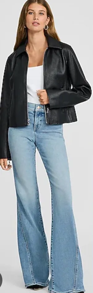 🌸EXPRESS 70’S FLARE MID RISE JEANS SIZE SMALL 🌸 thumbnail 1