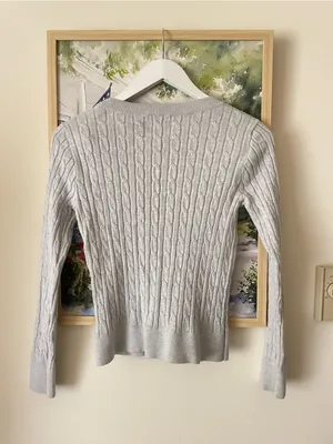 Abercrombie & Fitch Y2K Cropped Cable Knit Crewneck Sweater Small thumbnail 5