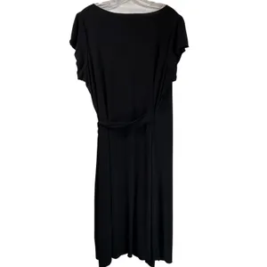 Studio M Black Wrap Dress Flutter Sleeve V-Neck Knee Length XL 9U00652K NEW thumbnail 3