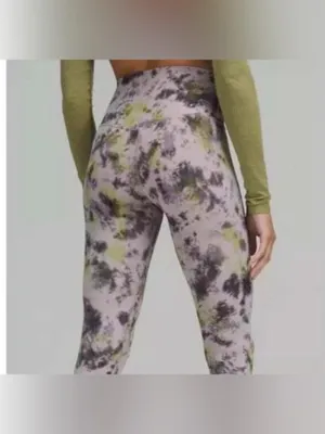 Lululemon Align High‑Rise Leggings – Radial Tie Dye Mauve Grey Multi, Size 10 thumbnail 2