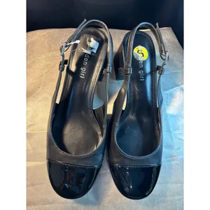 Madden Girl Womens Black Cap Toe Slingback Block Heel Pumps Size 9.5 thumbnail 4