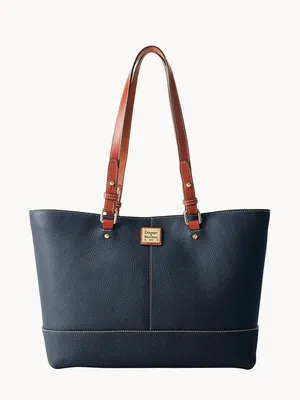 NWT Dooney & Bourke Pebble Grain Chelsea Shopper Tote Bag - Midnight Blue thumbnail 1