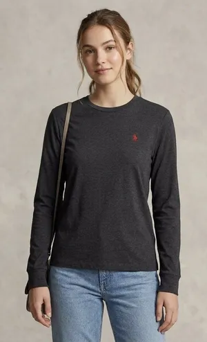 Polo Ralph Lauren Waffle Knit Shirt Women Medium Sleepwear Blue Pajama Top thumbnail 1