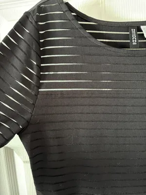 Divided H&M Black Long Sleeve Mesh Panel Overlay Bodycon Midi Dress - Size M thumbnail 5