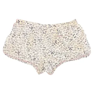 Victoria's Secret Sleep Shorts Womens M Pink Animal Print Pom Trim Lounge Cotton thumbnail 5