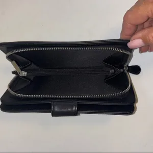 Safe Keeper Black Genuine Leather Wallet Multiple Card Holders Snap/Zip Closure thumbnail 7