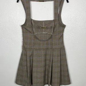 BDG Gray Plaid Midi Dress Size L thumbnail 7