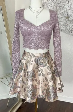 Fairy Core Lace & Tulle Skirt Cropped Mini Skirt 2 Piece Set Size 5 / S thumbnail 1