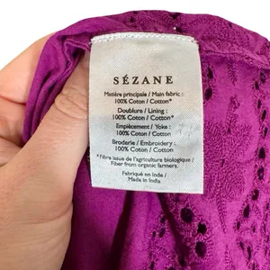 Sézane Elsa Blouse Eyelet Embroidered Ruffled Openwork in Purple Violet sz36/US4 thumbnail 12