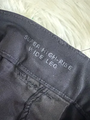 American Eagle Super High Rise Wide Leg Pants Size 8 Black Stretch Trousers thumbnail 7