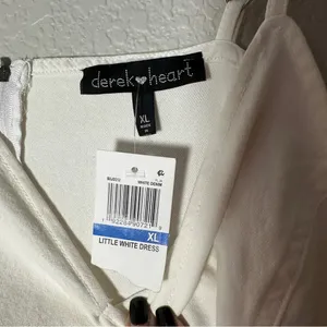 DEREK HEART Womens White Denim Short Body‎ Con Cocktail Dress Juniors XL NEW thumbnail 8