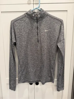 Nike Women’s Dri-Fit Running Grey Performance Quarter-Zip Sweater thumbnail 1
