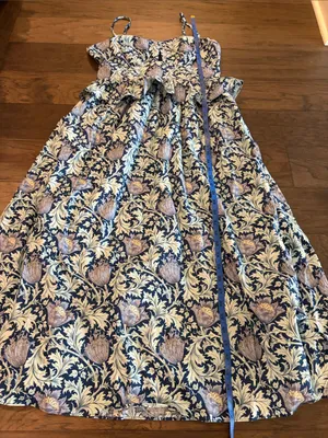 Tuckernuck Hyacinth House Blue Leafy Floral Maeve Midi Dress Sz S thumbnail 14