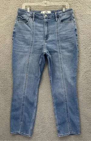 Hollister Curvy Ultra High Rise Skinny Ankle Jeans Medium‎ Wash Women's 32 x 26 thumbnail 1