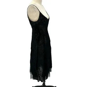 Free People Intimately Black‎ Burnout Velvet Slip Dress Size XS thumbnail 5