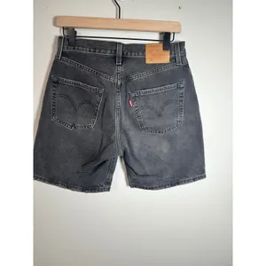 Levis 501 Original Premium Denim Shorts Black Grey W26 A1962-0007 High Rise thumbnail 5