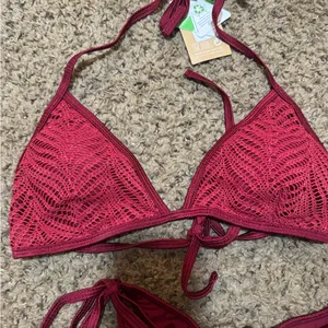 Elegant Red Crochet Bikini Set Size M thumbnail 4