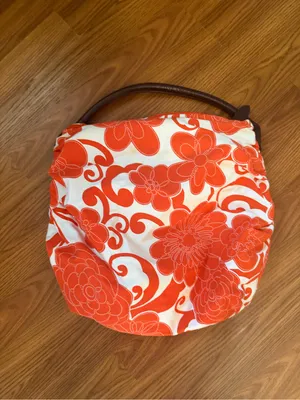 Saks Fifth Avenue slouchy hobo shoulder bag floral resort tropical thumbnail 3