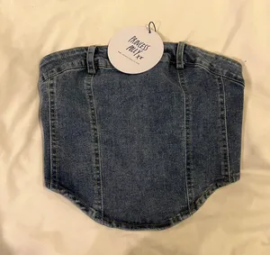 Princess Polly Strapless Top Denim thumbnail 2