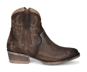 Circle G Tobacco Embroidered Western Ankle Booties Round Toe New 7 Boho‎ thumbnail 1