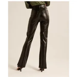Abercrombie and Fitch The 90s Straight Ultra High Rise Vegan Leather Pants 00s thumbnail 4