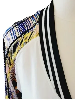 Gimmicks by BKE Embroidered Geometric Pattern Sleeve Bomber Jacket L thumbnail 5