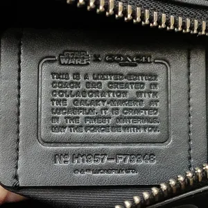 RARE Coach x Star Wars Black Leather Logo Unisex Adjustable Belt Bag thumbnail 6