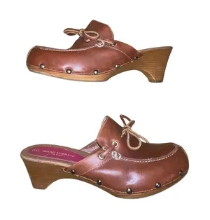 Isaac Mizrahi brown mules by Target Slip on Clogs Bow Tie Size 7 thumbnail 1
